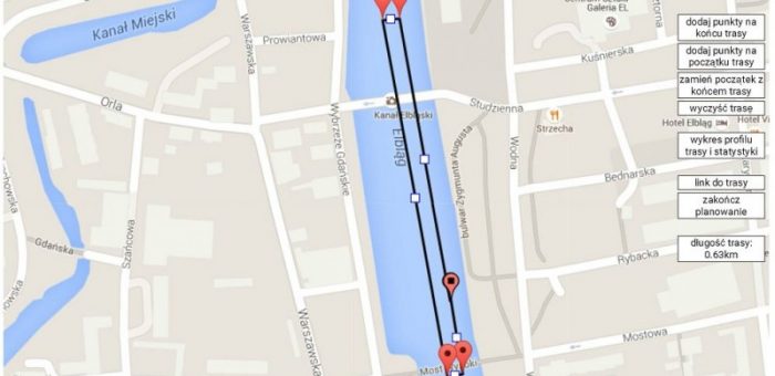 Mapa trasy pływackiej Enduro Man Elbląg 2015